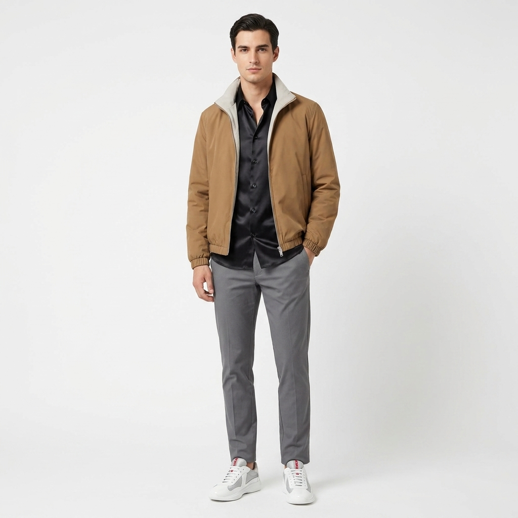 Marbenio's Beige Reversible Jacket – reverse side