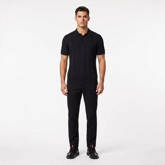 Marbenio's Knit Polo Black – reverse side