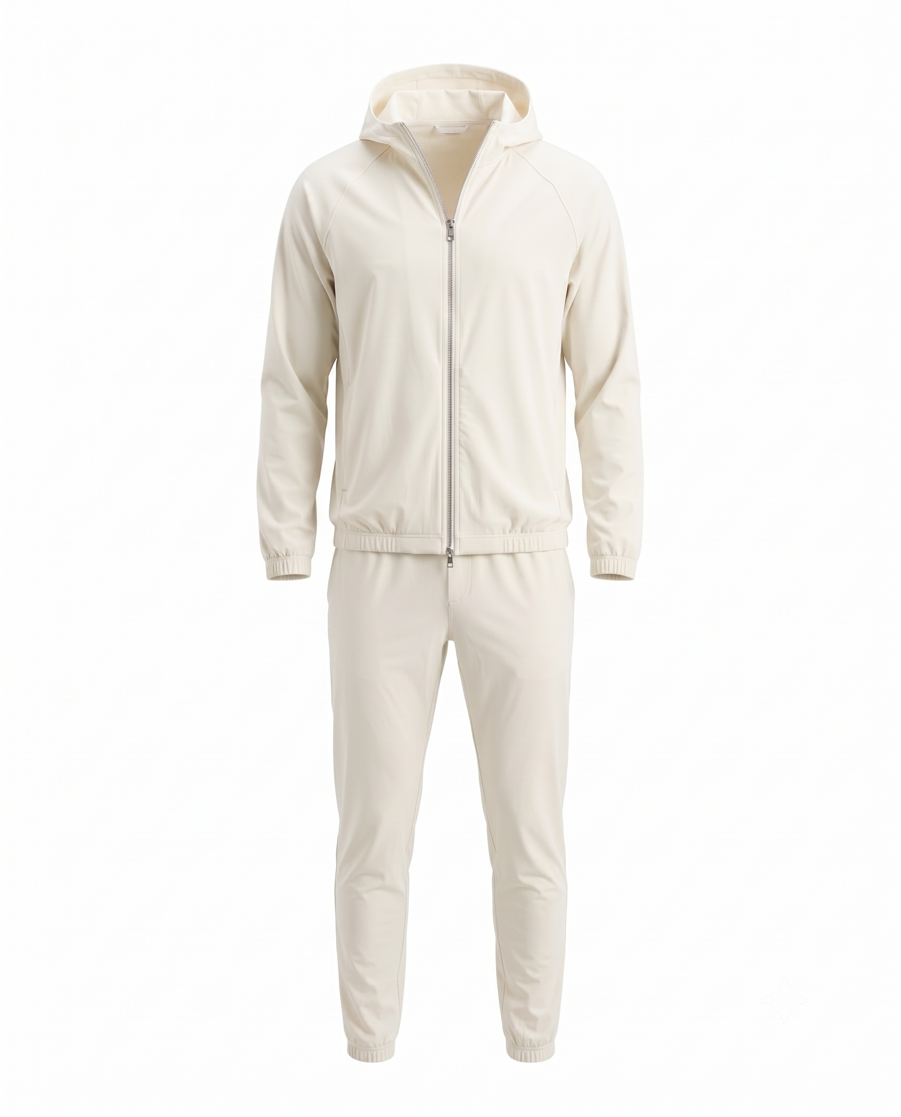Marbenio's Beige Hooded Tech Set – front view