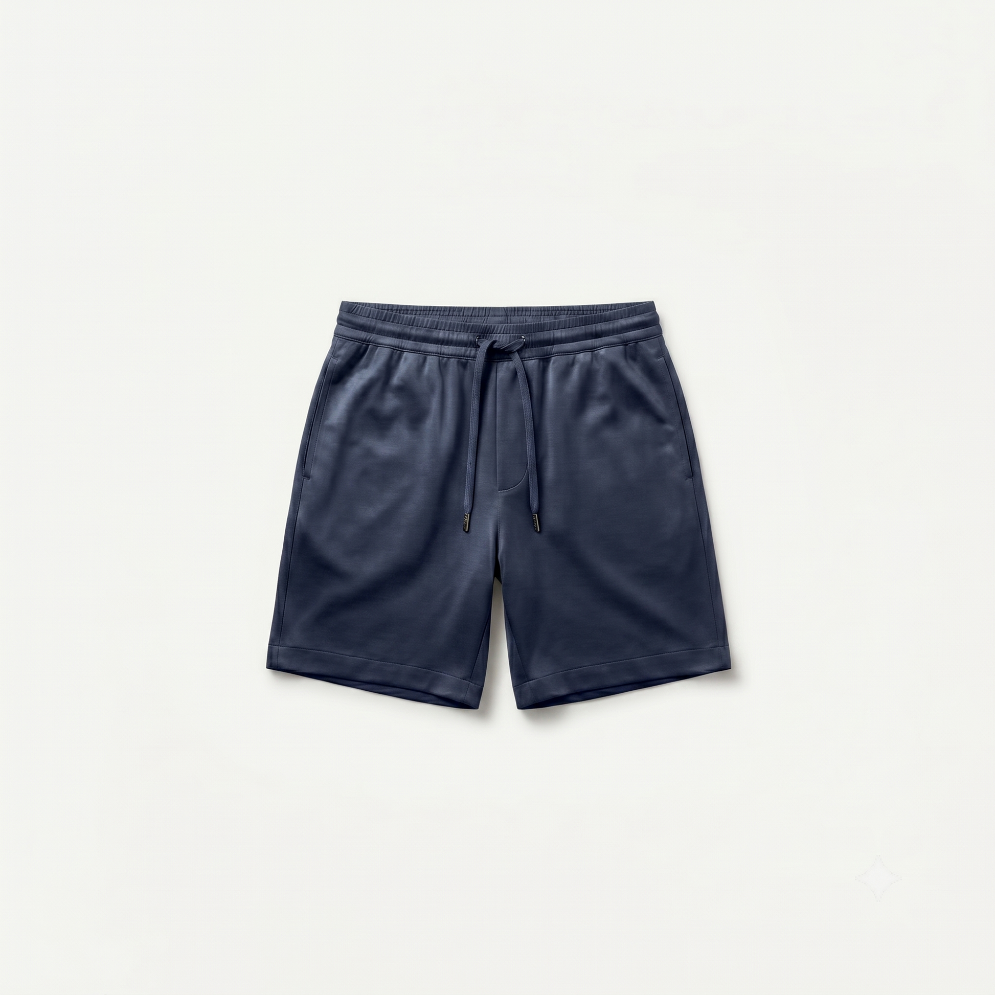 Marbenio's Navy Shiny Shorts – front view