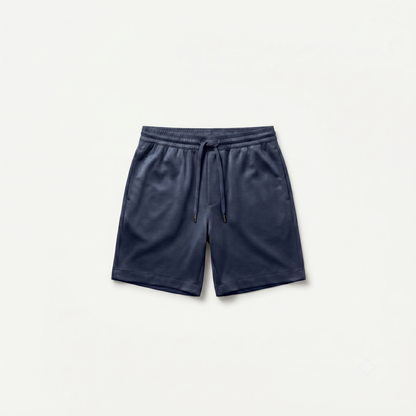 Marbenio's Navy Shiny Shorts – front view
