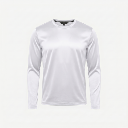 Marbenio's White Shiny Longsleeve – front view