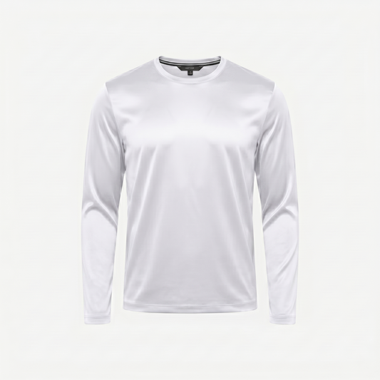 Marbenio's White Shiny Longsleeve – front view