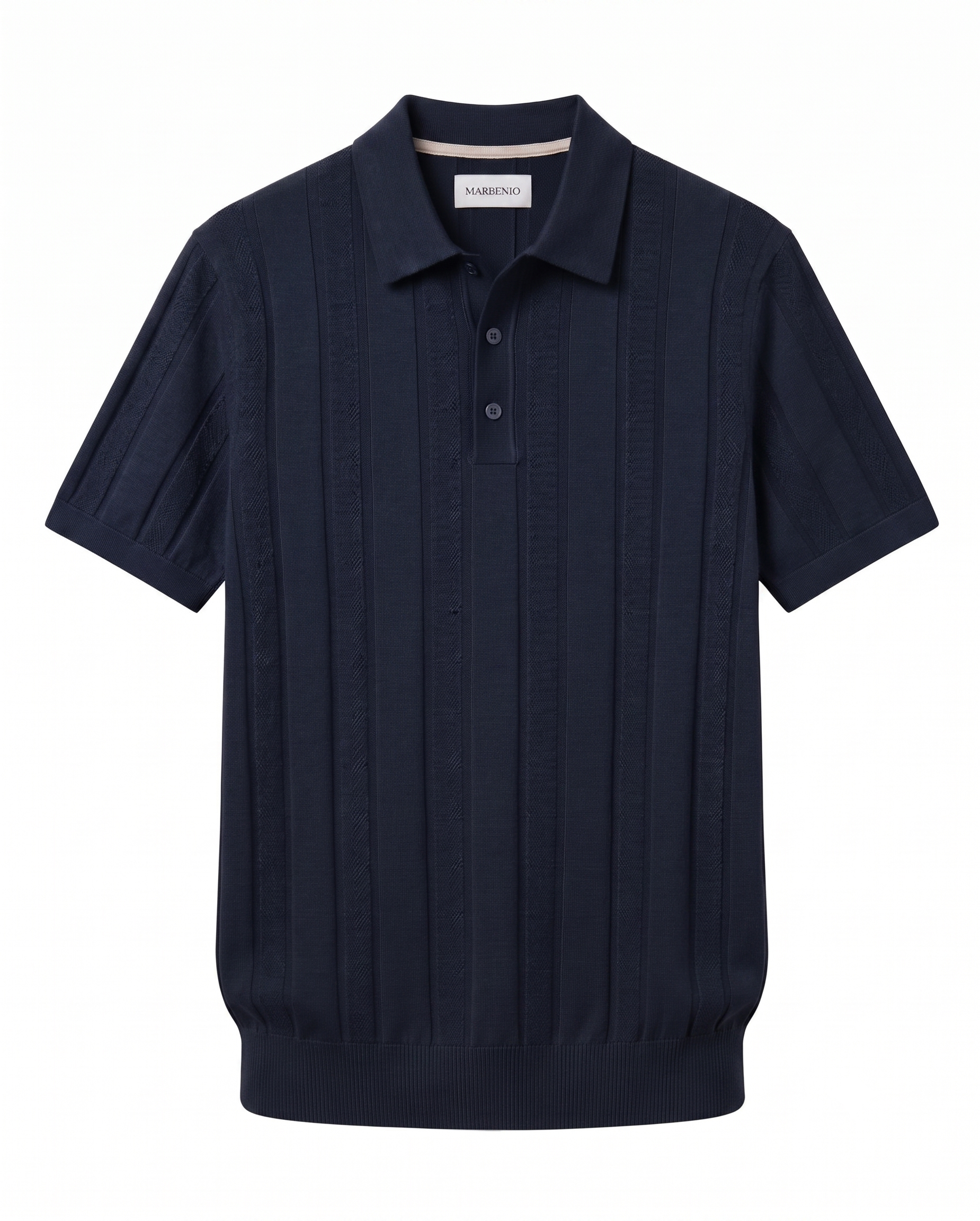 Marbenio's Knit Polo Navy – front view