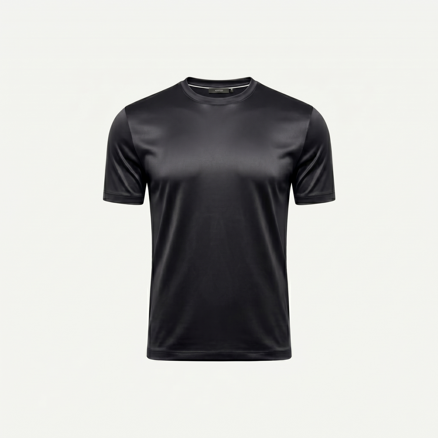 Marbenio's Black Shiny T-Shirt – front view