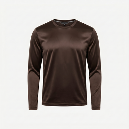 Marbenio's Brown Shiny Longsleeve – front view