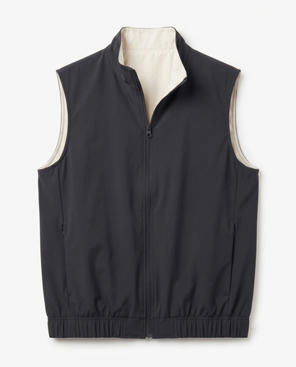 Marbenio's Black Reversible Gilet – front view
