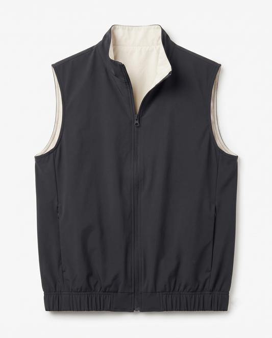 Marbenio's Black Reversible Gilet – front view