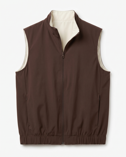Marbenio's Brown Reversible Gilet – front view