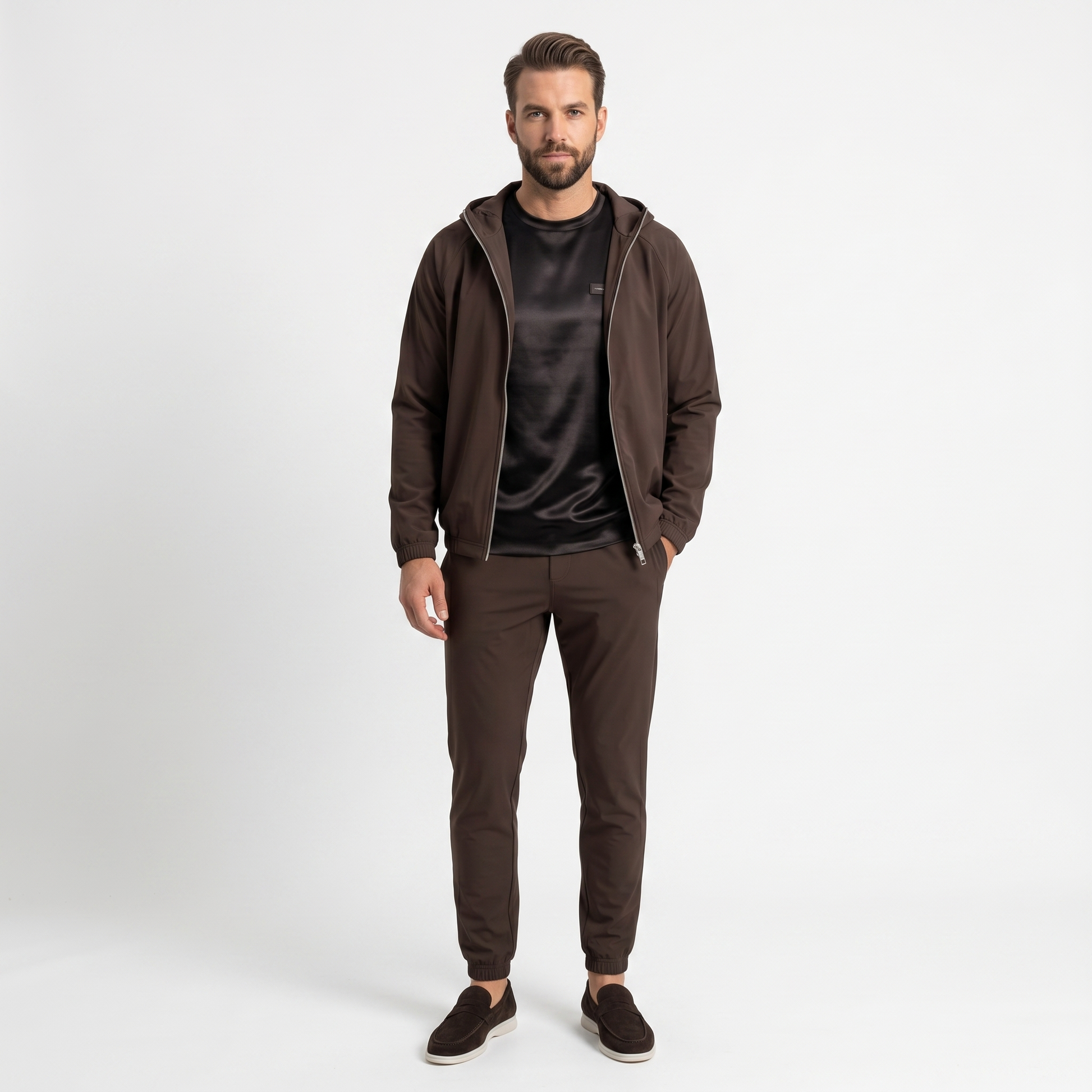 Marbenio's Brown Hooded Tech Set – reverse side