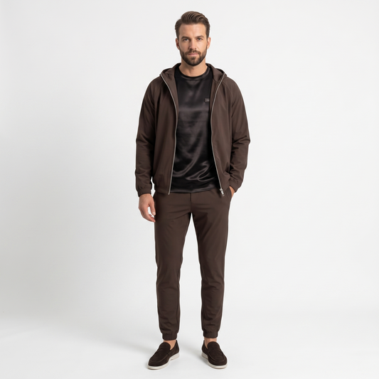 Marbenio's Brown Hooded Tech Set – reverse side