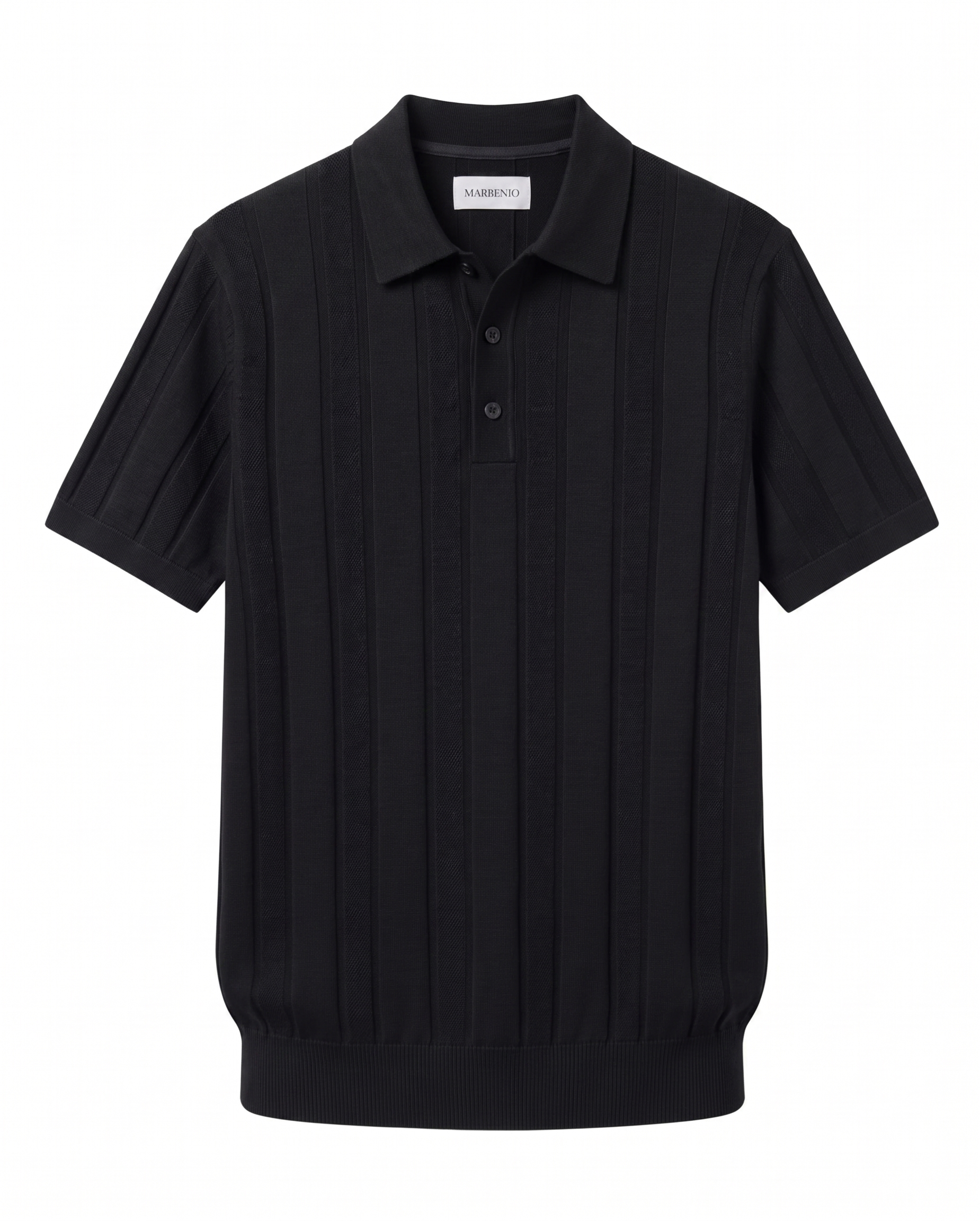 Marbenio's Knit Polo Black – front view