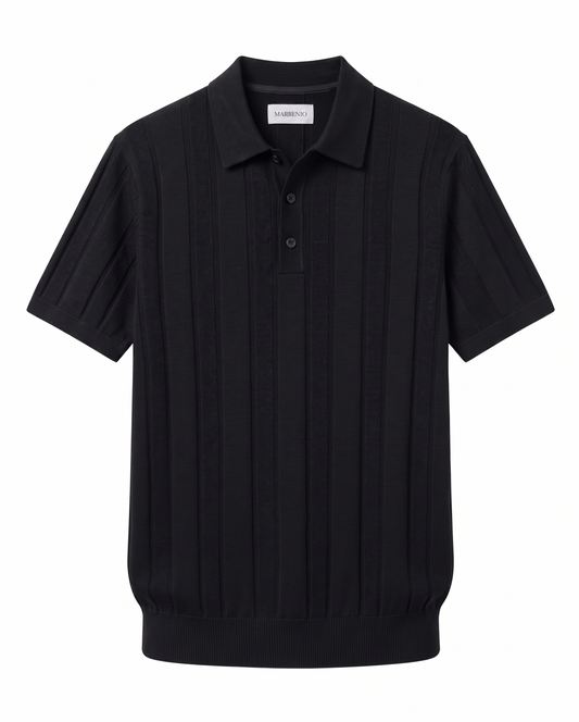 Marbenio's Knit Polo Black – front view