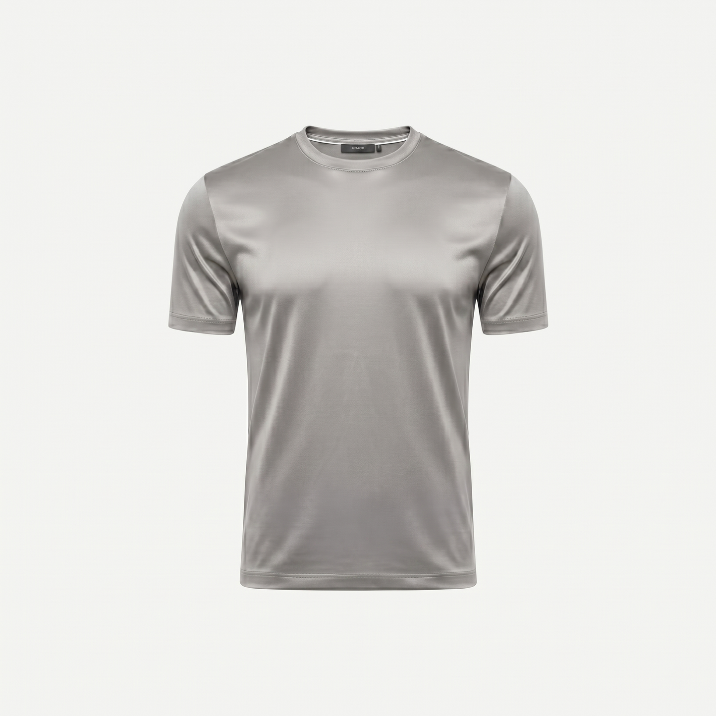 Marbenio's Light Grey Shiny T-Shirt – front view