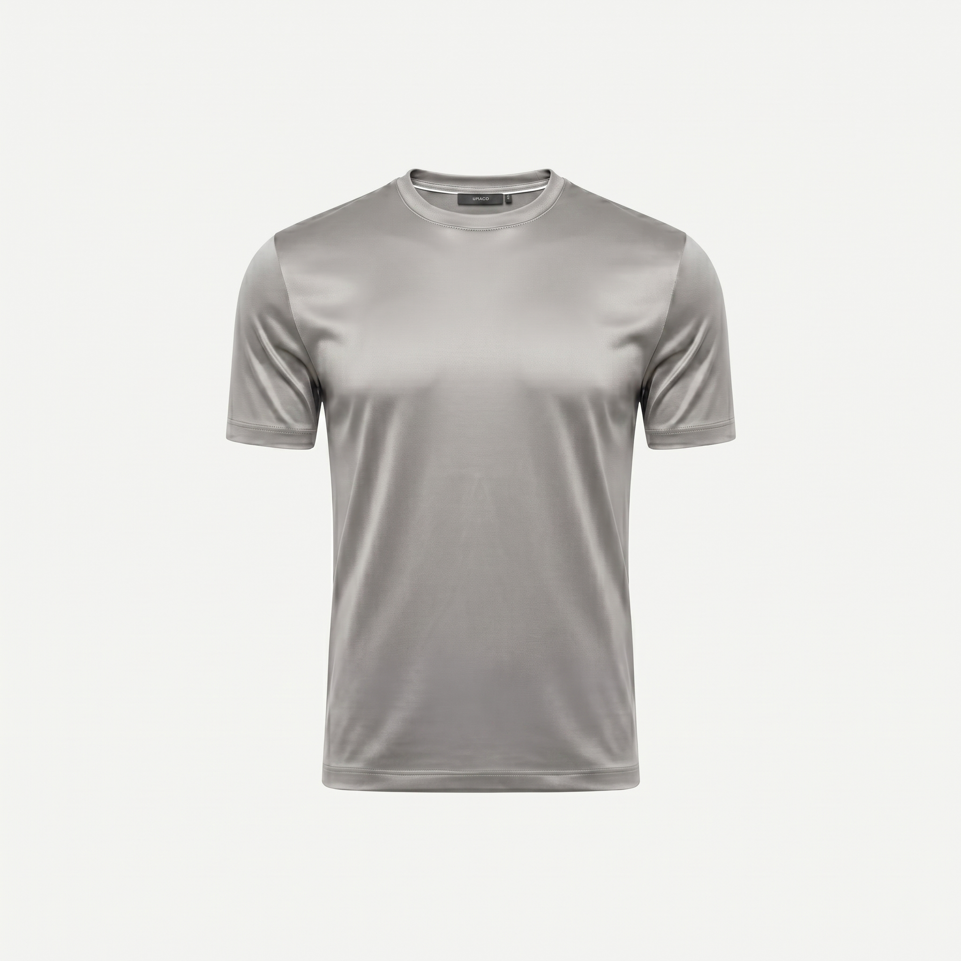 Marbenio's Light Grey Shiny T-Shirt – front view
