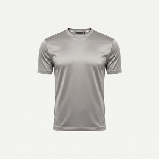Marbenio's Light Grey Shiny T-Shirt – front view