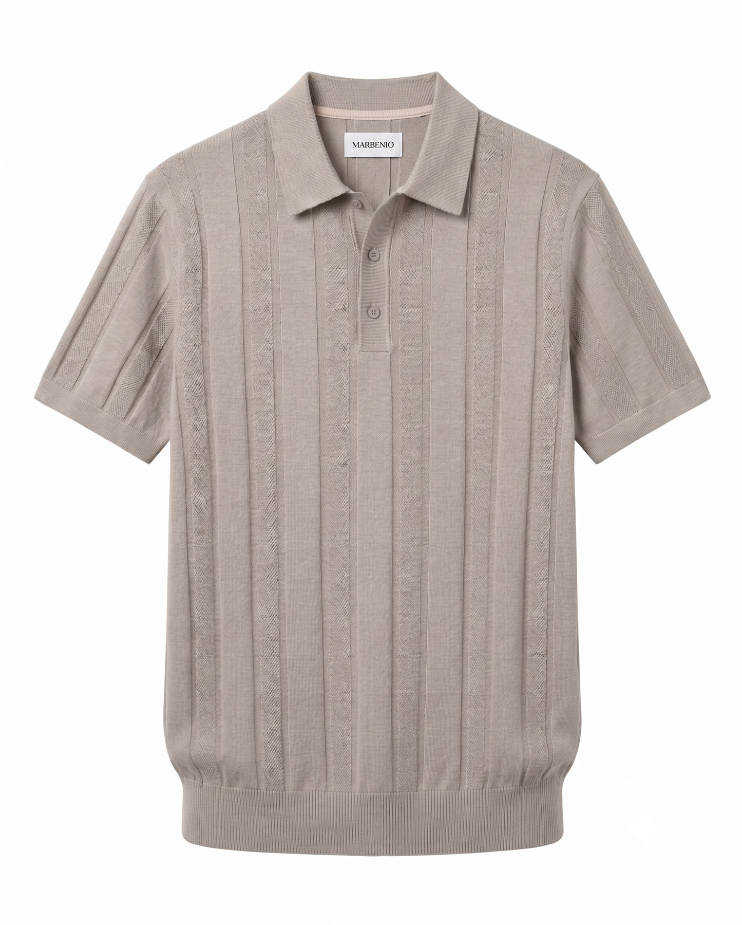 Marbenio's Knit Polo Beige – front view