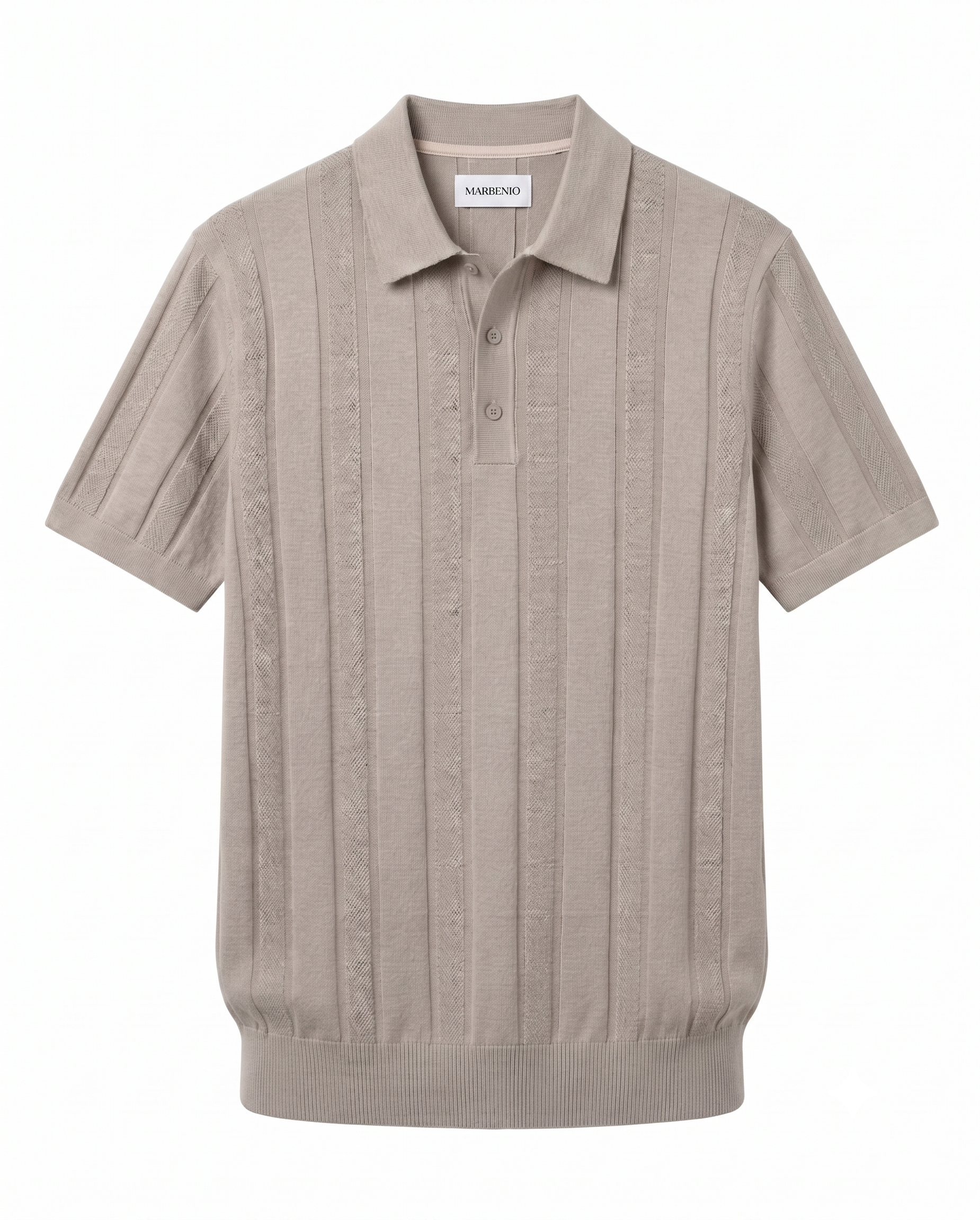 Marbenio's Knit Polo Beige – front view