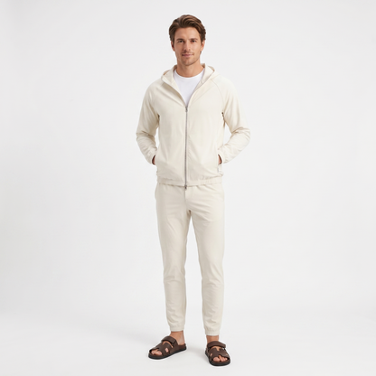 Marbenio's Beige Hooded Tech Set – reverse side