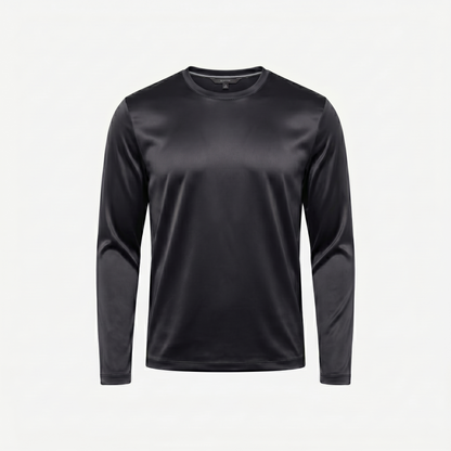 Marbenio's Black Shiny Longsleeve – front view