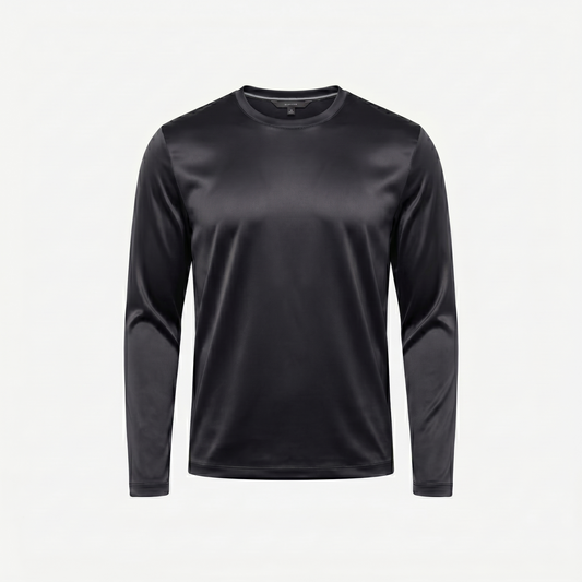 Marbenio's Black Shiny Longsleeve – front view