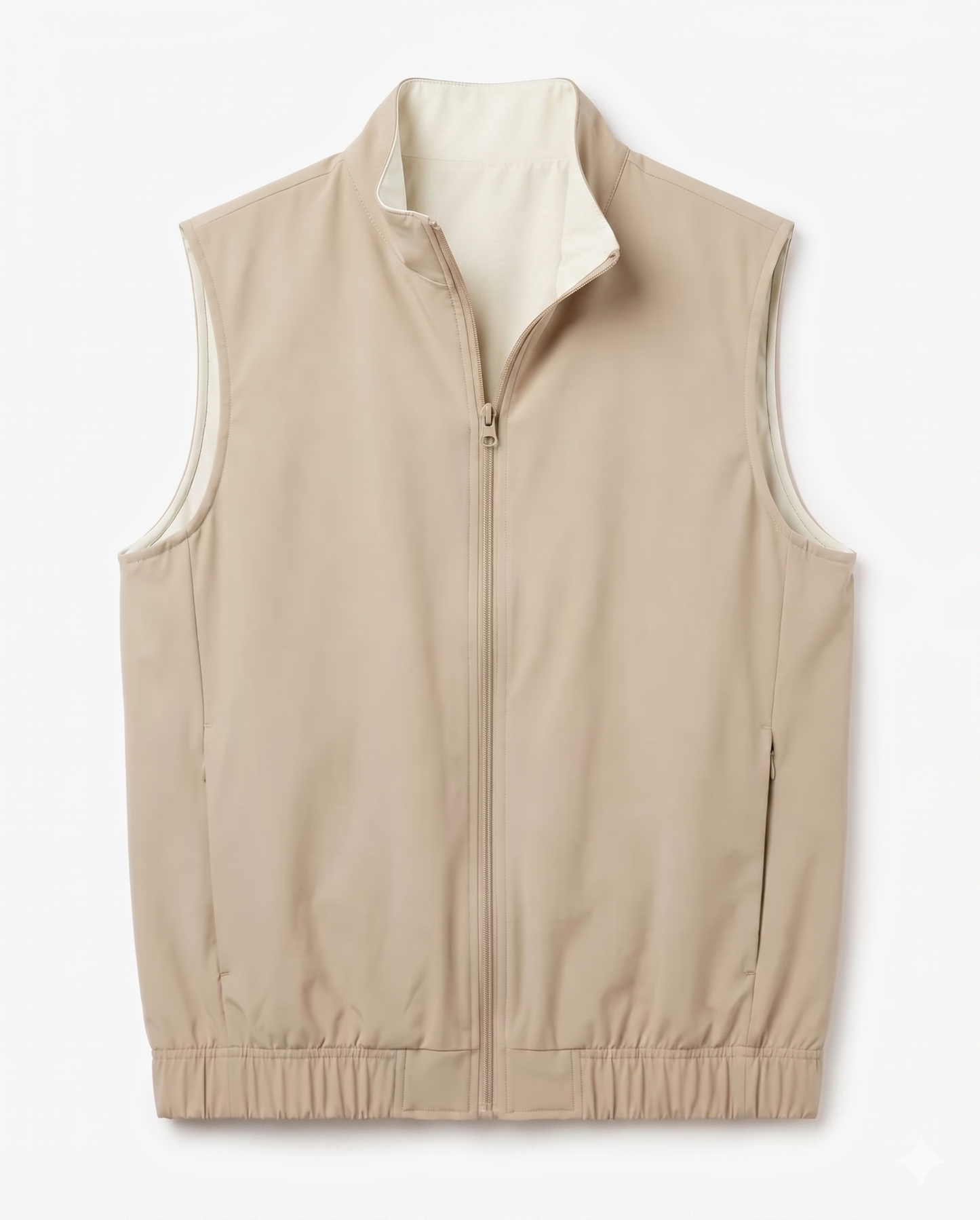Marbenio's Beige Reversible Gilet – front view