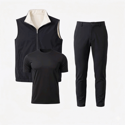 Marbenioâ€™s Triple Black Gilet Bundle – reverse side