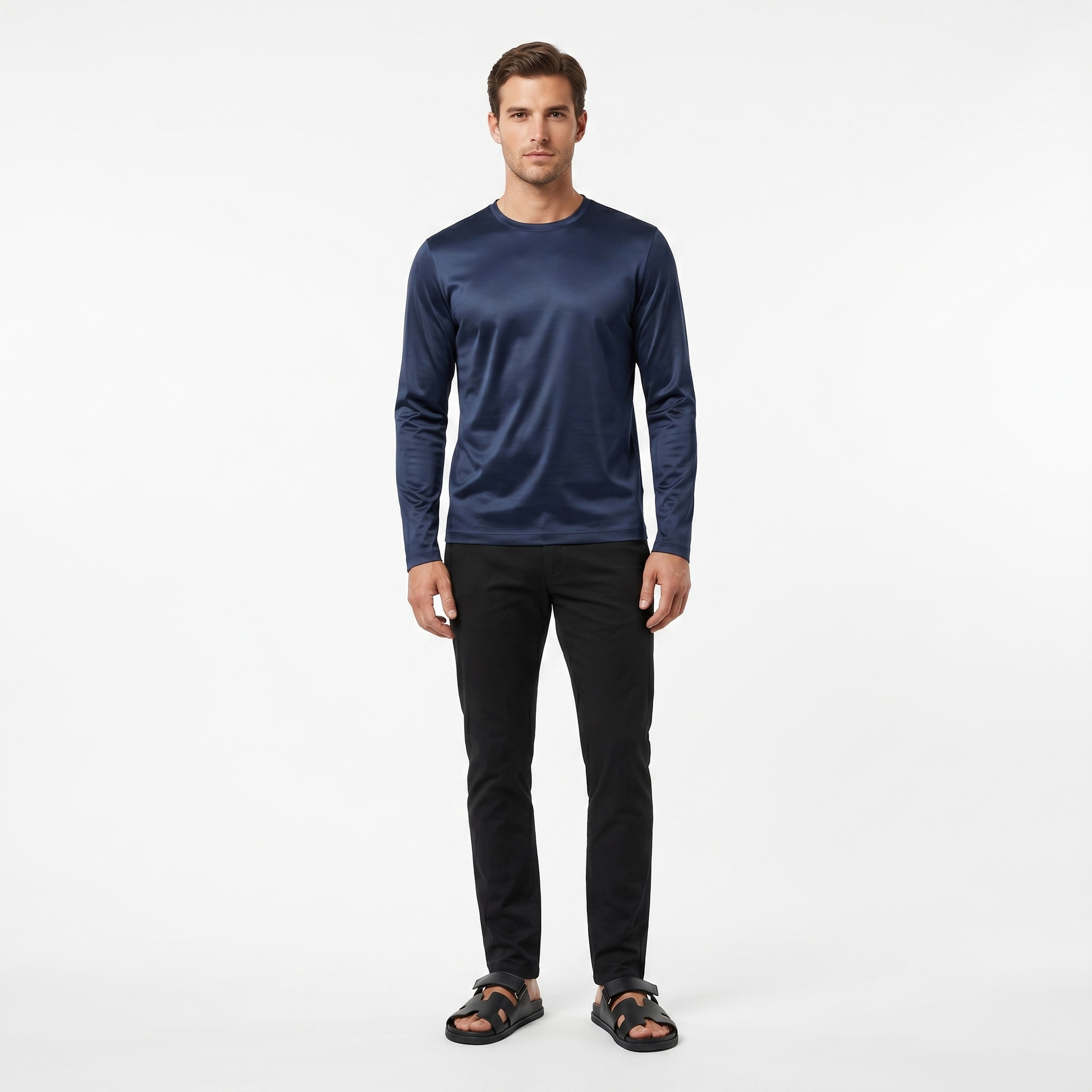 Marbenio's Navy Shiny Longsleeve – reverse side