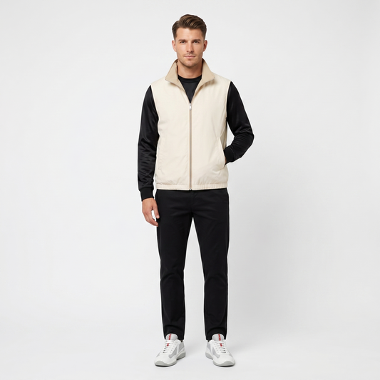 Marbenio's Beige Reversible Gilet – reverse side