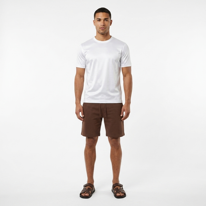 Marbenio's White Shiny T-Shirt – reverse side