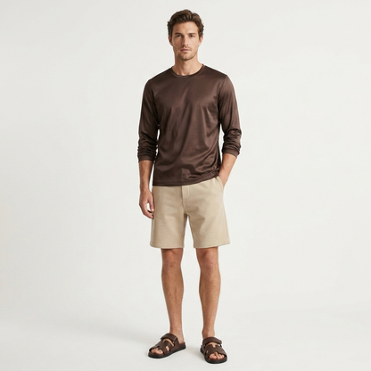 Marbenio's Brown Shiny Longsleeve – reverse side