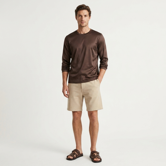 Marbenio's Brown Shiny Longsleeve – reverse side