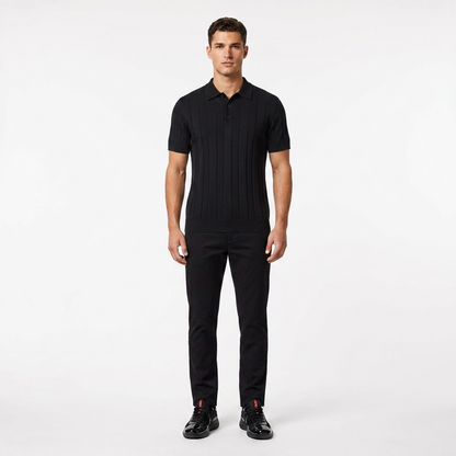Marbenio's Knit Polo Black – reverse side